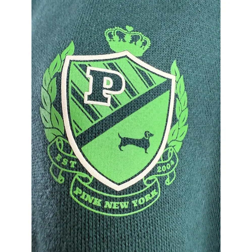 Victoria's Secret PINK Long Sleeve Full Zip Fleece Green Sweatshirt  Size XXL - Picture 4 of 11